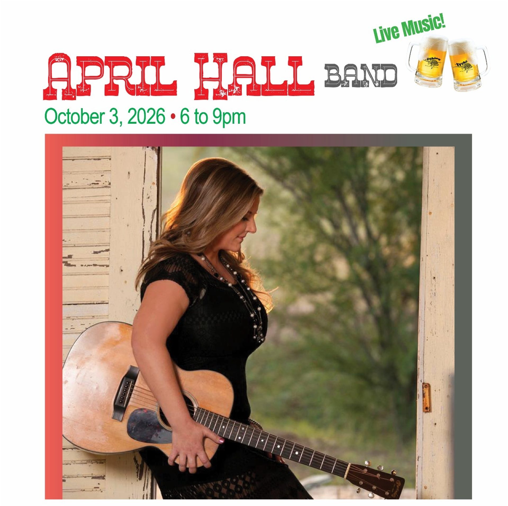 April Hall LIVE! Sat 10/3 6PM