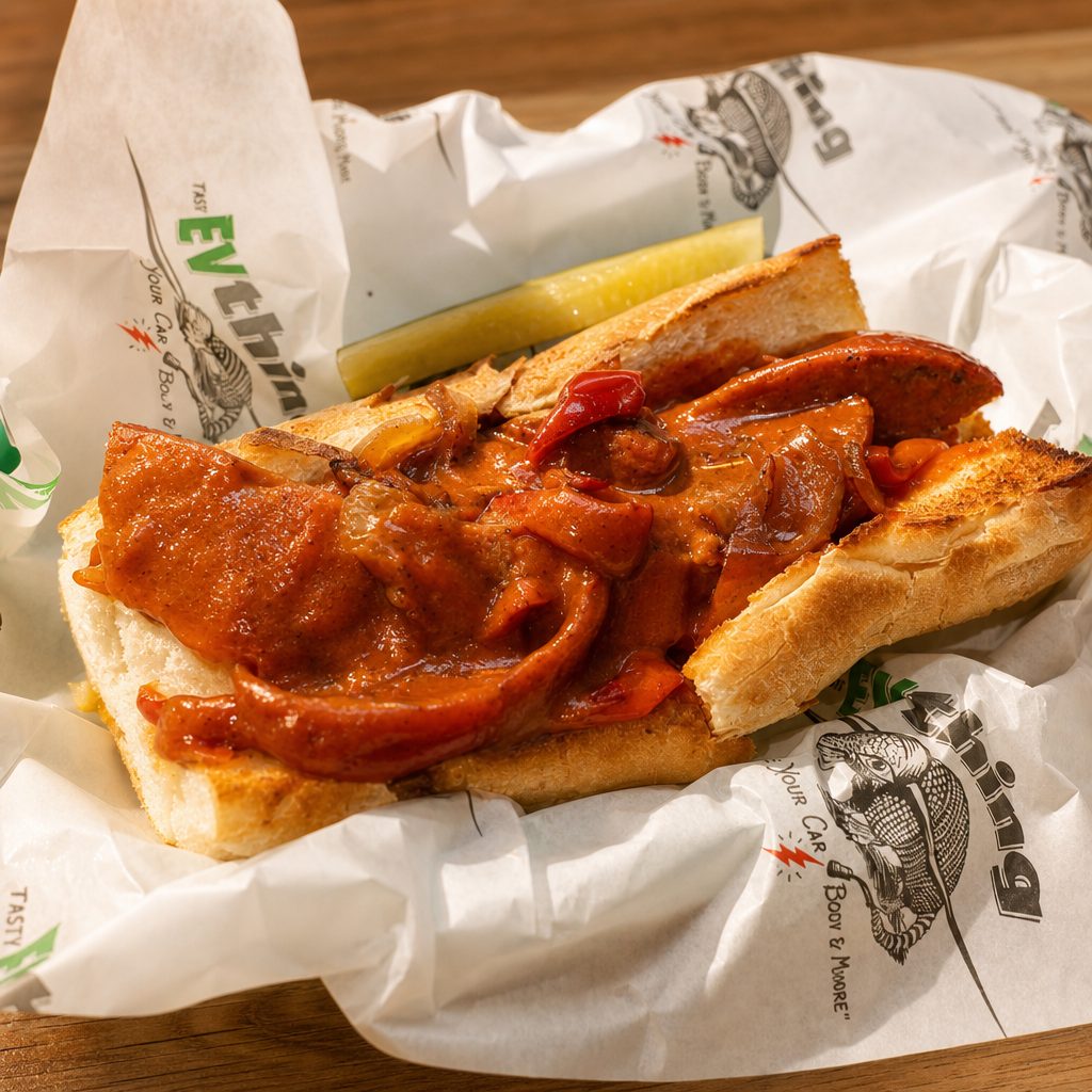 Luling Sausage Sandwich.
