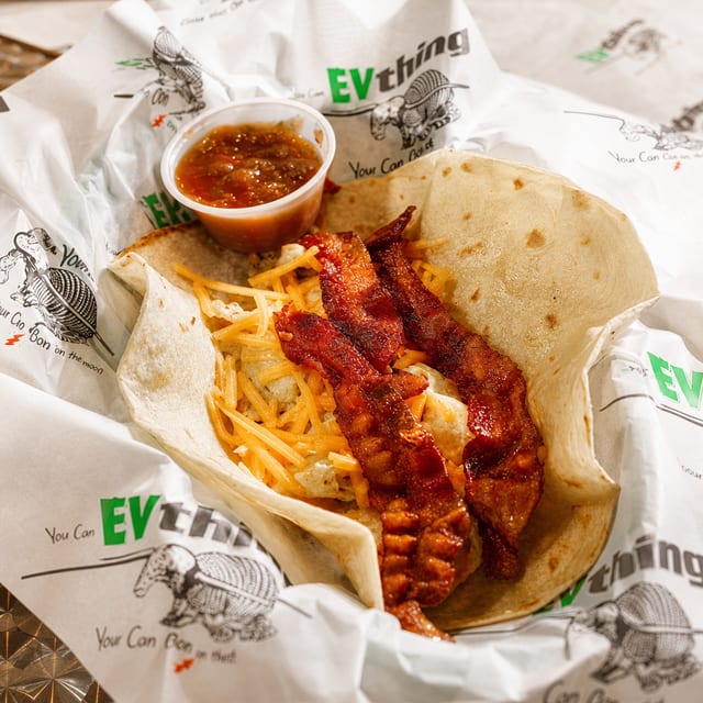 Bacon Egg and Cheese Taco.
