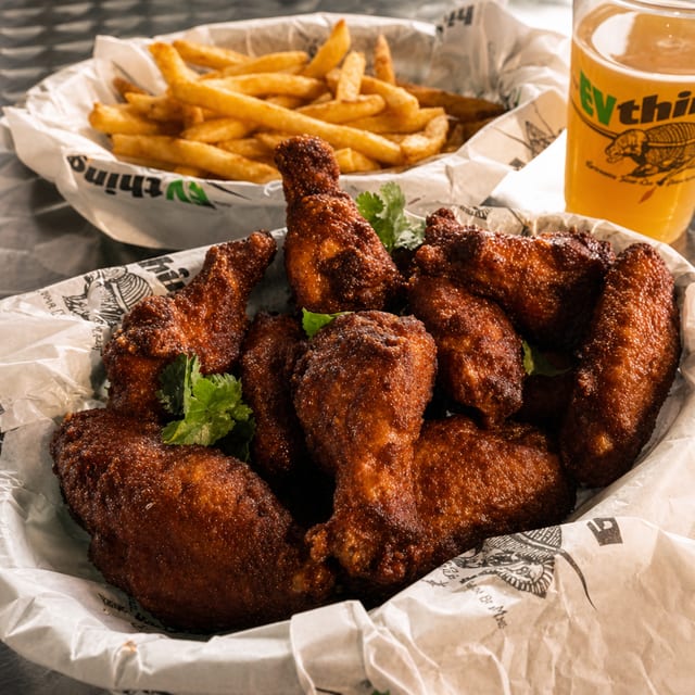 12 Texas Size Wings w/ Small Fries.